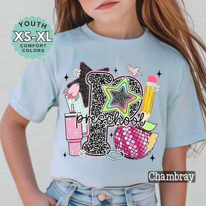 Preschool Girl Back to School Shirt: First Day Outfit, Youth Cotton Tee