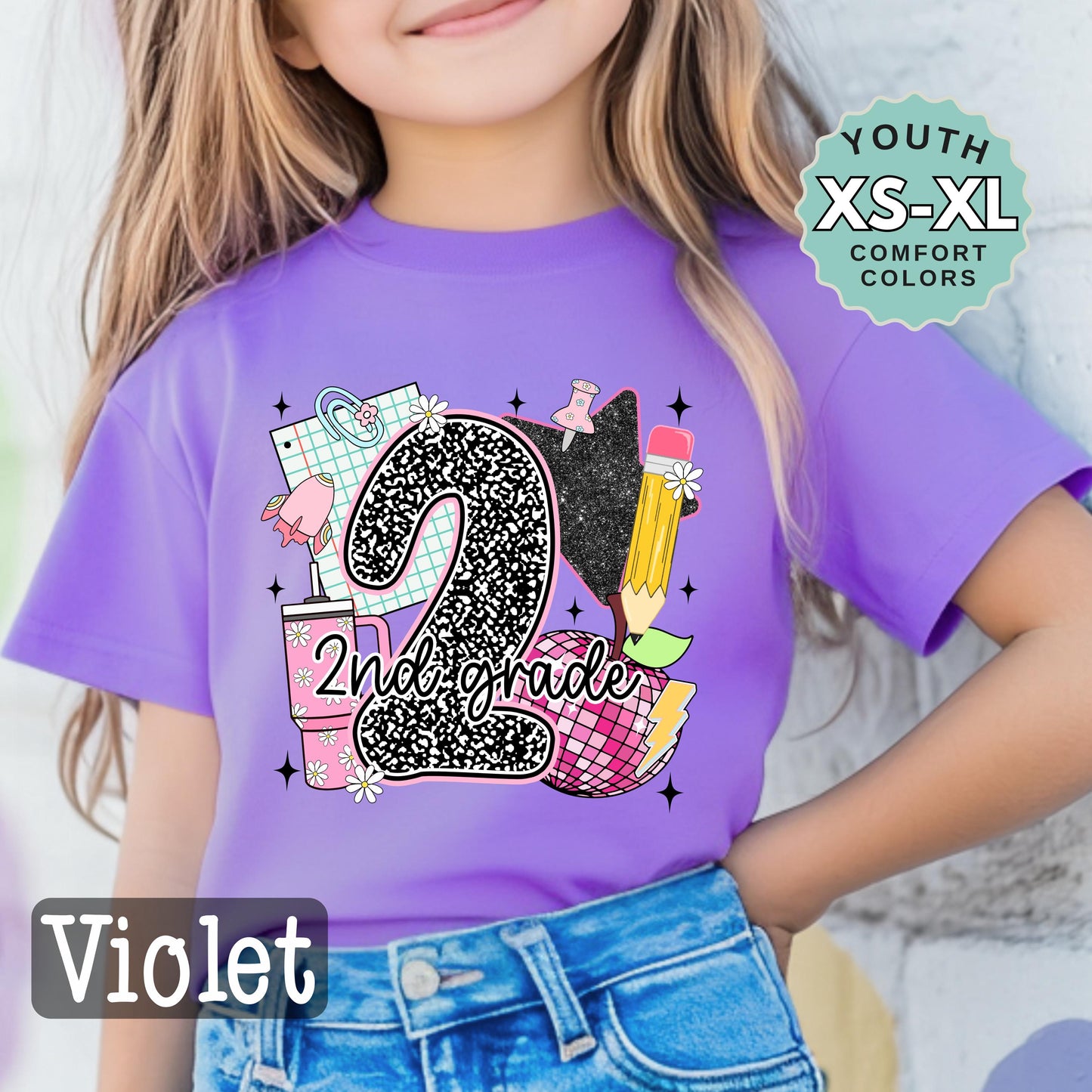 second grade shirt, Girl Back to School Shirt: 2nd grade shirt, First Day Outfit, Youth Cotton Tee