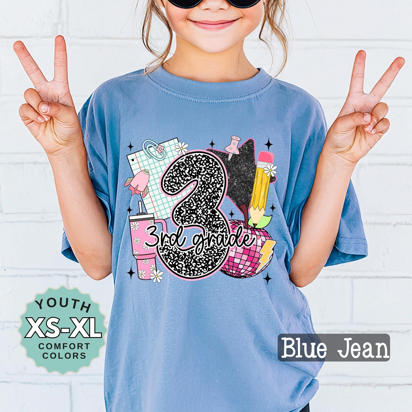 third grade shirt for girl cute back to school tee 3rd grade shirt for daughter first day of school shirt girls school outfit youth tee