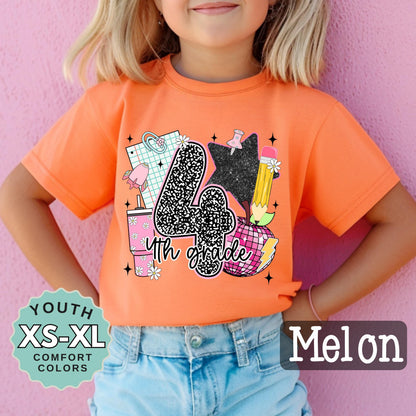 Fourth Grade Girl Back to School Shirt: 100% Cotton Youth Tee