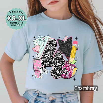 Fourth Grade Girl Back to School Shirt: 100% Cotton Youth Tee