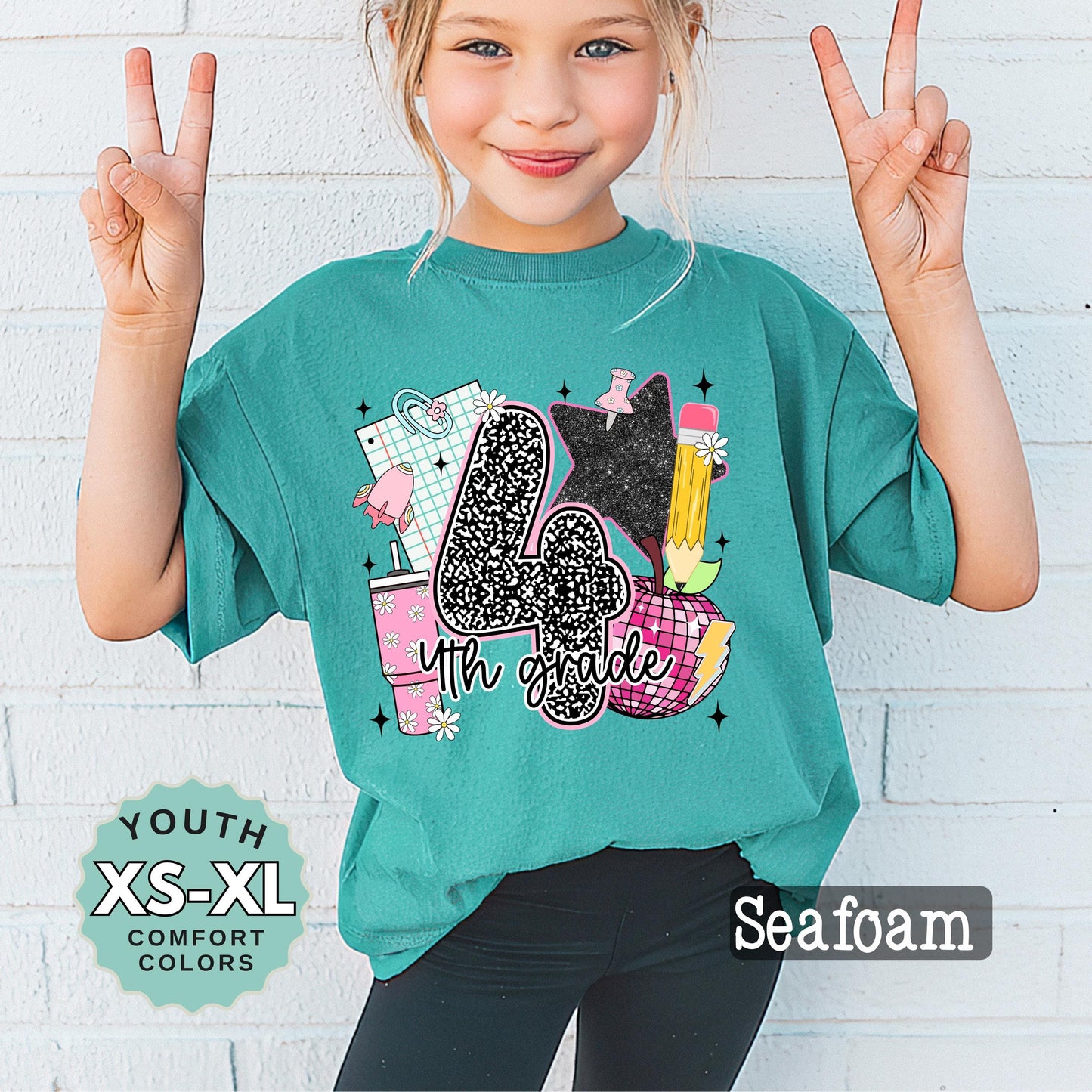 Fourth Grade Girl Back to School Shirt: 100% Cotton Youth Tee