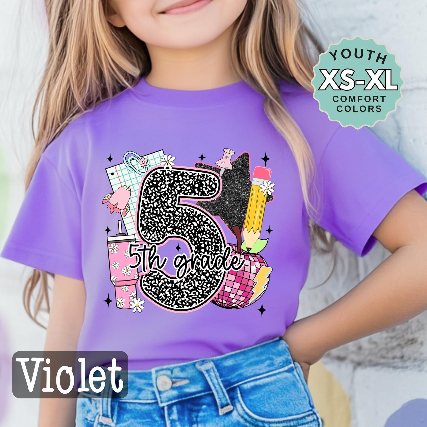fifth grade shirt for girl cute back to school tee 5th grade shirt for daughter first day of school shirt girls school outfit youth tee