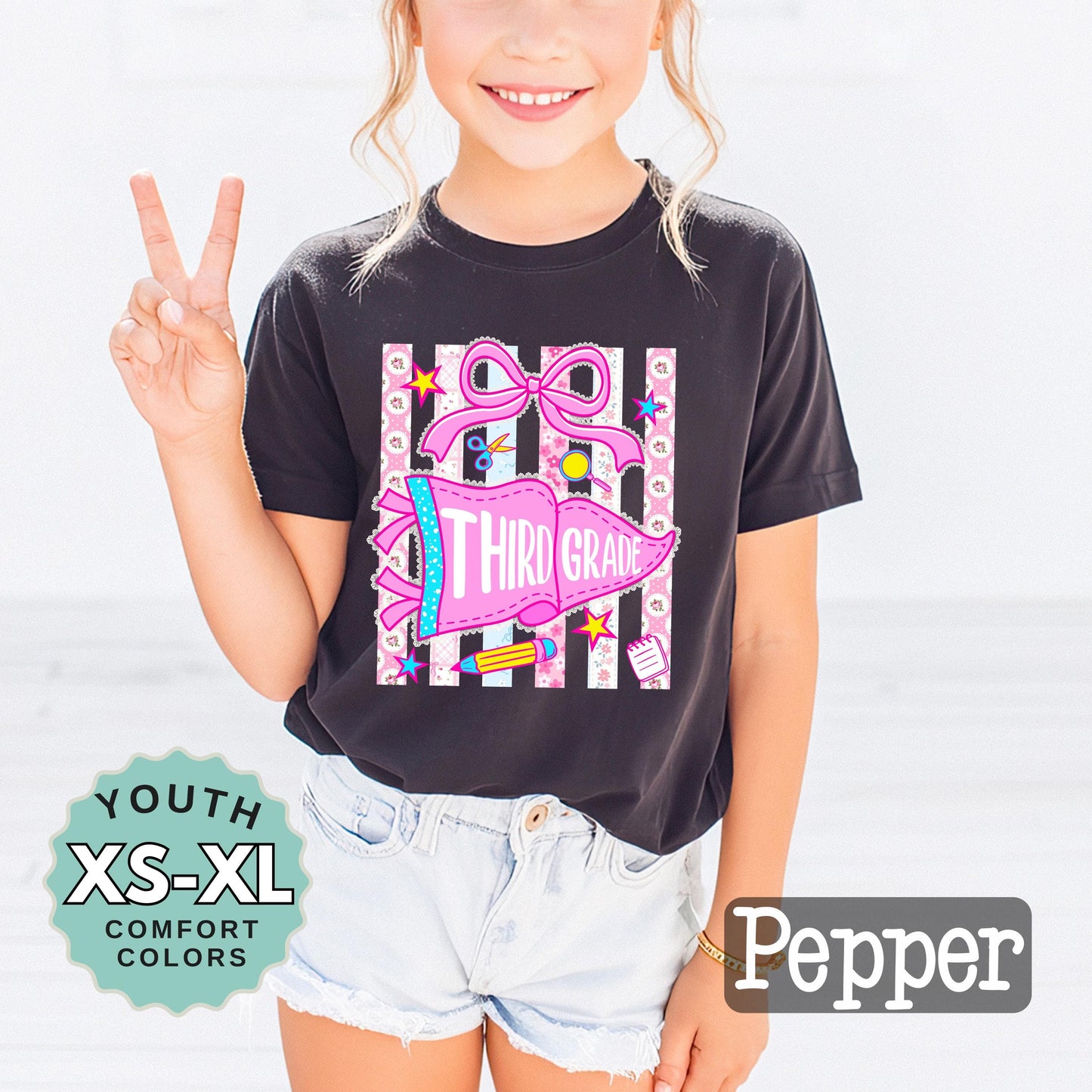 third grade shirt for girl cute back to school tee 3rd grade shirt for daughter first day of school shirt girls school outfit youth tee