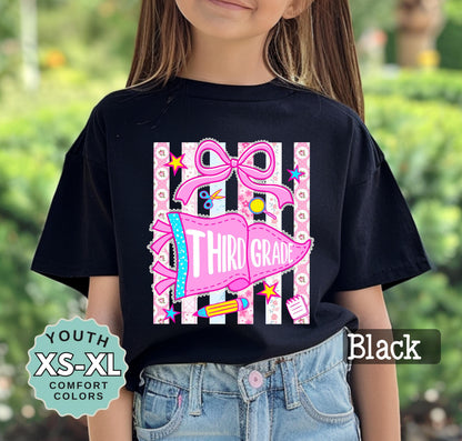 third grade shirt for girl cute back to school tee 3rd grade shirt for daughter first day of school shirt girls school outfit youth tee