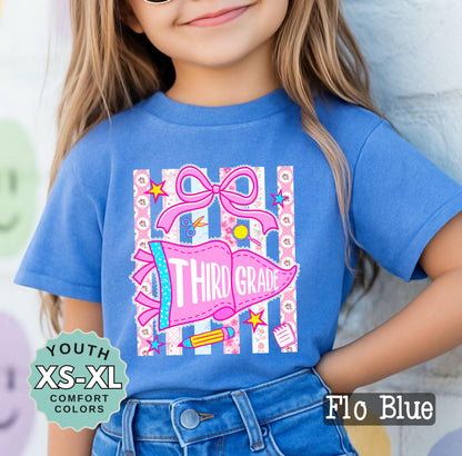third grade shirt for girl cute back to school tee 3rd grade shirt for daughter first day of school shirt girls school outfit youth tee