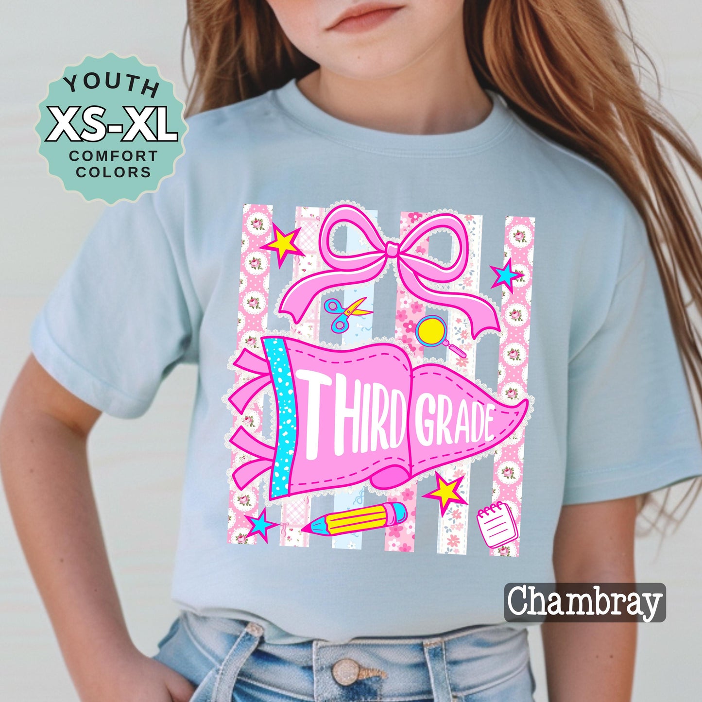 third grade shirt for girl cute back to school tee 3rd grade shirt for daughter first day of school shirt girls school outfit youth tee