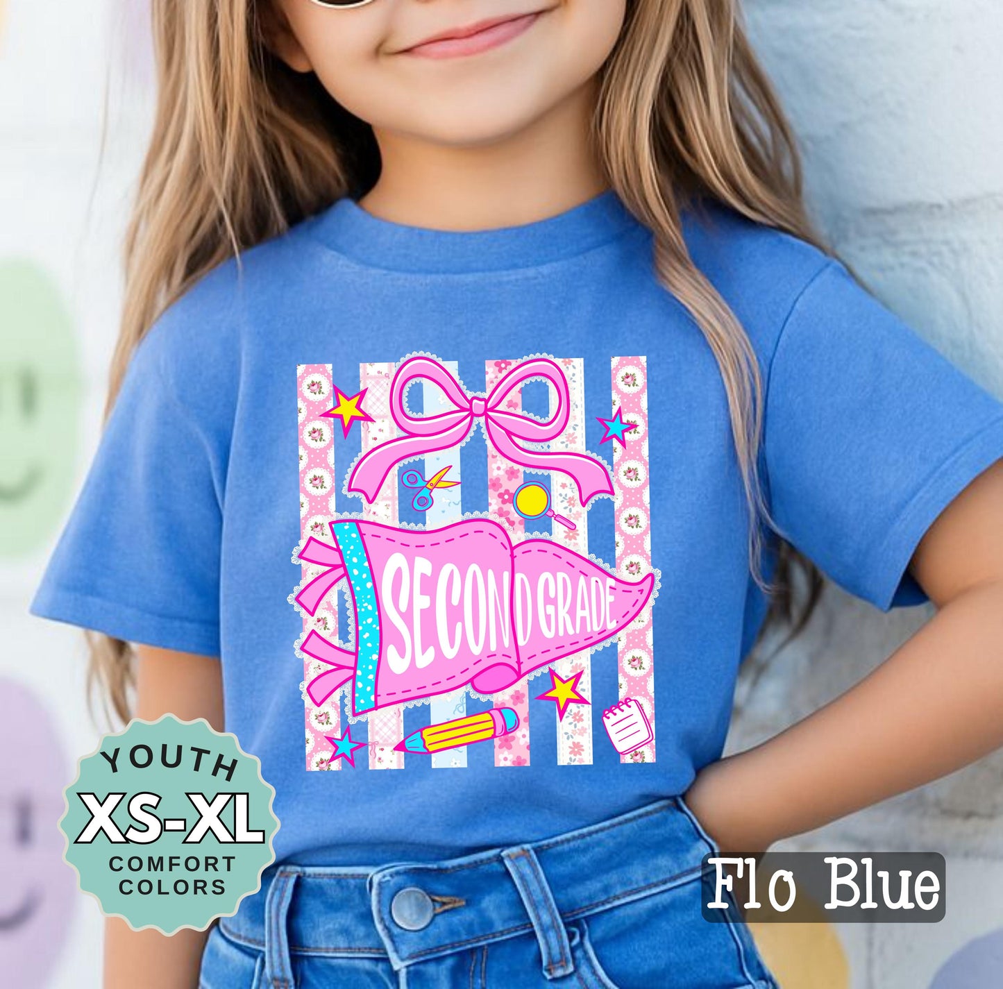 second grade shirt for girl cute back to school tee 2nd grade shirt for daughter first day of school shirt girls school outfit youth tee