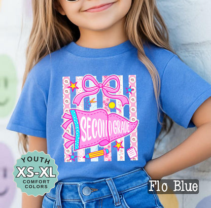 second grade shirt for girl cute back to school tee 2nd grade shirt for daughter first day of school shirt girls school outfit youth tee