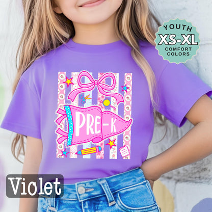 pre-k shirt for girl cute back to school tee pre-k shirt for daughter first day of school shirt girls school outfit youth tee