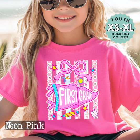first grade shirt for girl cute back to school tee 1st grade shirt for daughter first day of school shirt girls school outfit youth tee