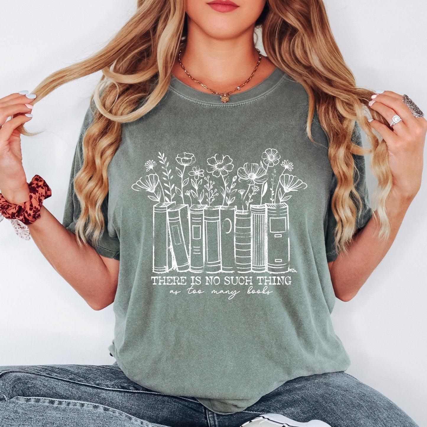There is No Such Thing as Too Many Books Floral shirt, Book Lover T-shirt