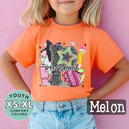 Preschool Girl Back to School Shirt: First Day Outfit, Youth Cotton Tee