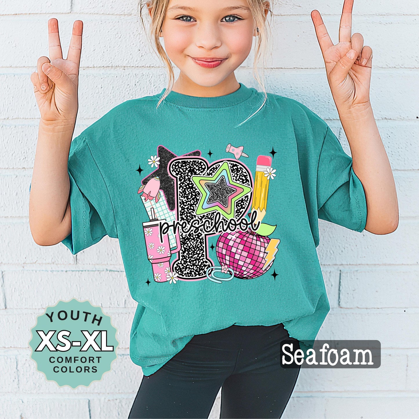 Preschool Girl Back to School Shirt: First Day Outfit, Youth Cotton Tee
