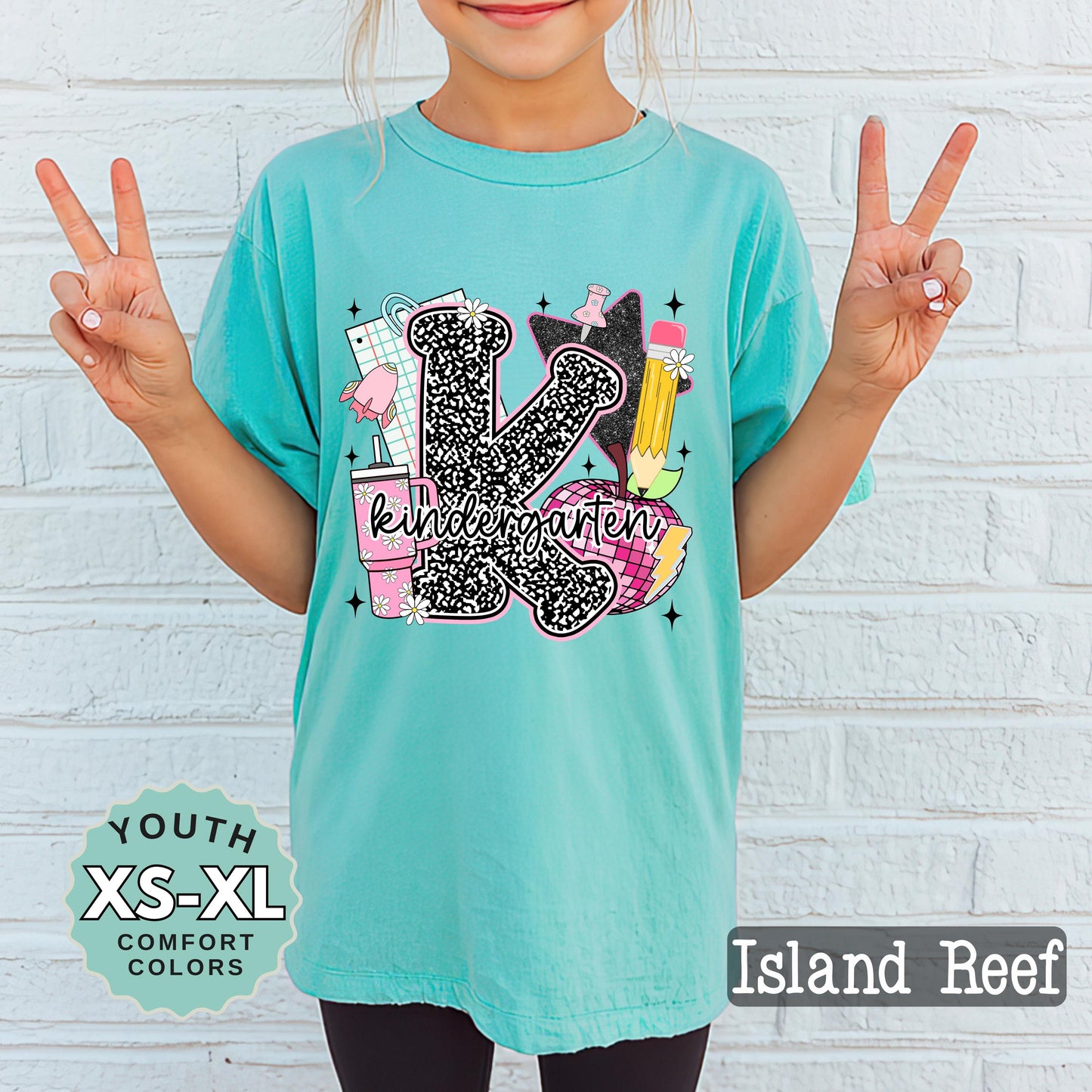 Kindergarten Girl Back to School Shirt: First Day Outfit, Youth Cotton Tee