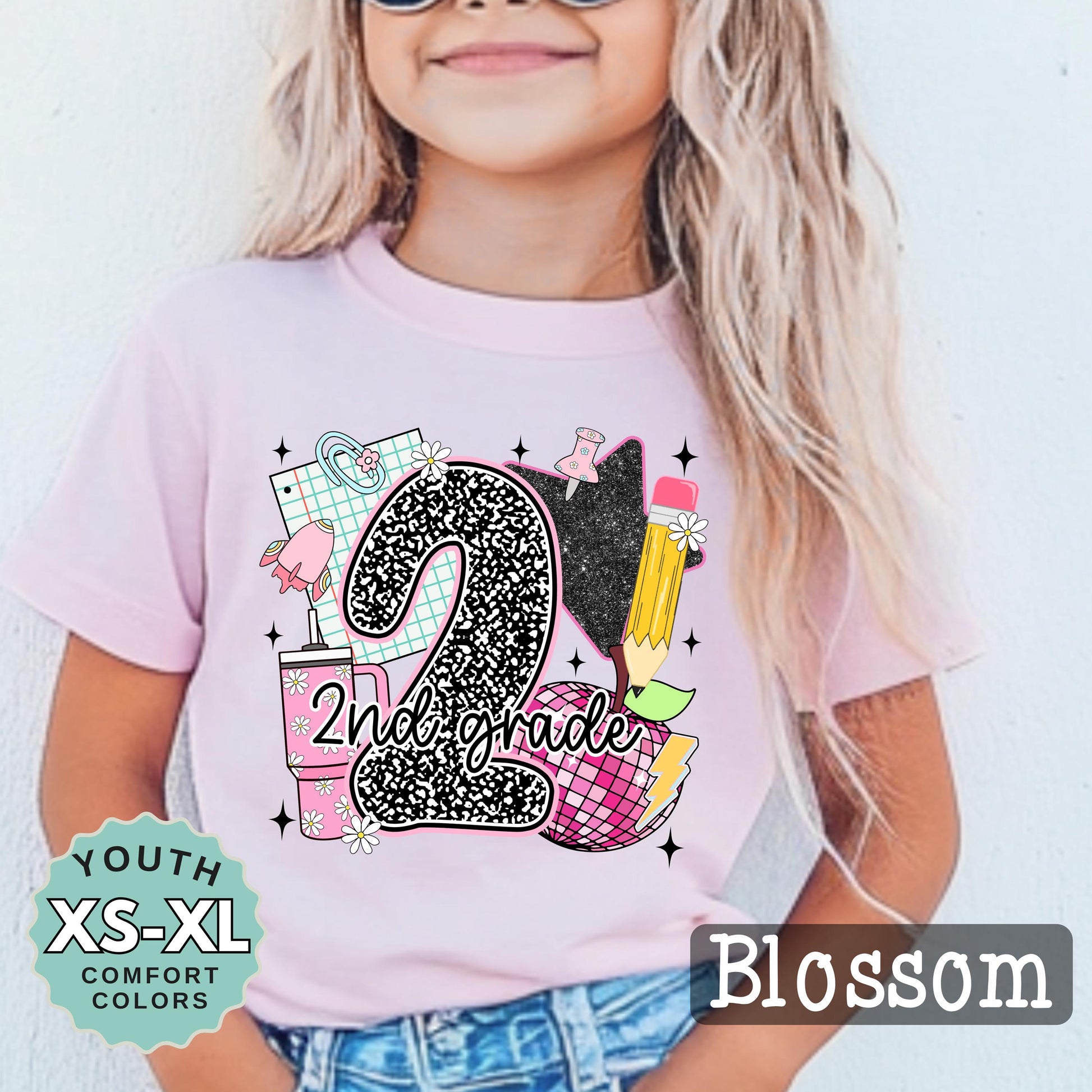 second grade shirt, Girl Back to School Shirt: 2nd grade shirt, First Day Outfit, Youth Cotton Tee