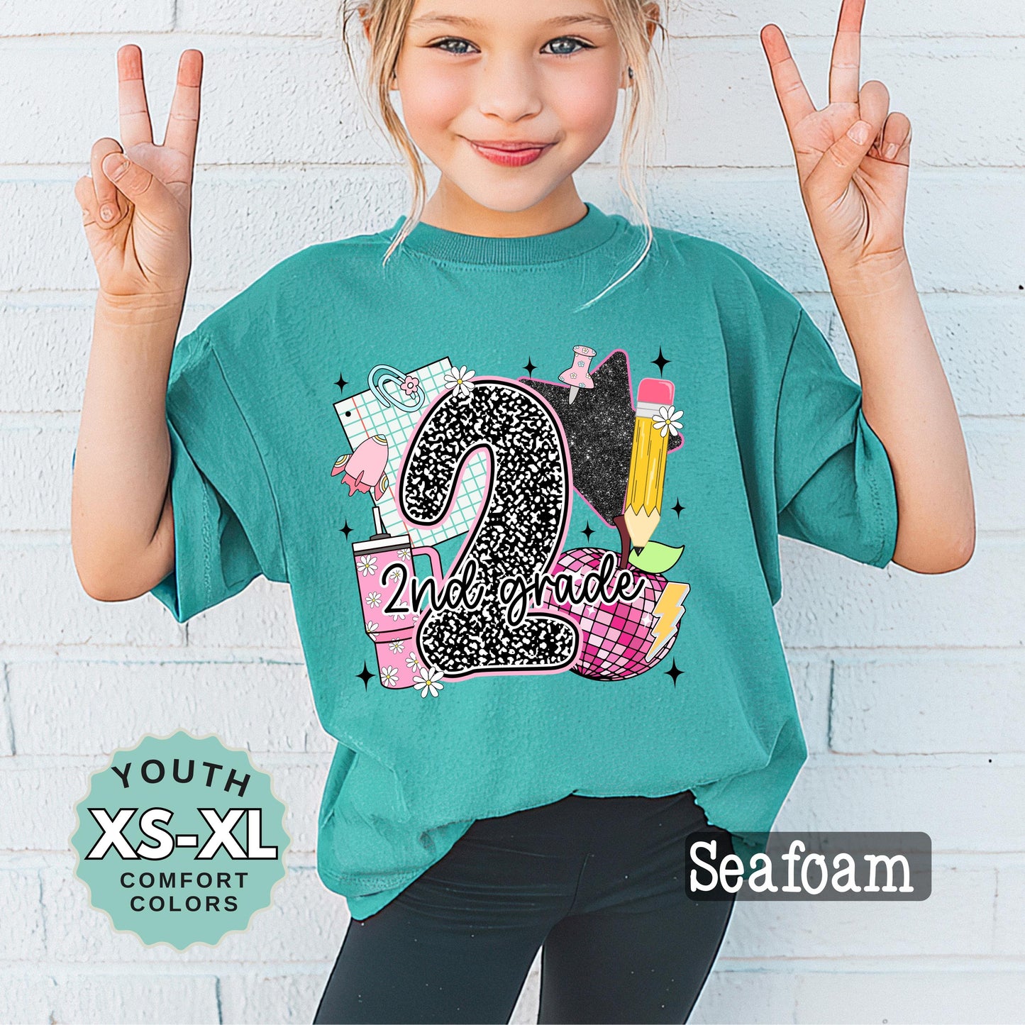 second grade shirt, Girl Back to School Shirt: 2nd grade shirt, First Day Outfit, Youth Cotton Tee