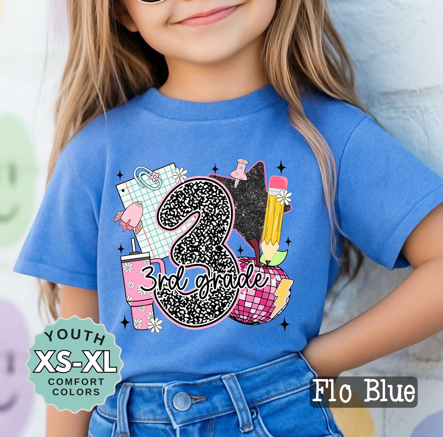 third grade shirt for girl cute back to school tee 3rd grade shirt for daughter first day of school shirt girls school outfit youth tee