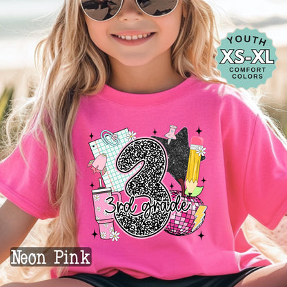 third grade shirt for girl cute back to school tee 3rd grade shirt for daughter first day of school shirt girls school outfit youth tee