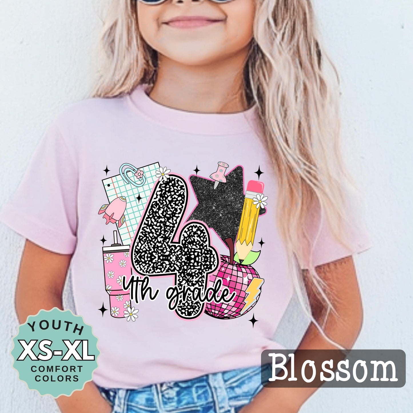 Fourth Grade Girl Back to School Shirt: 100% Cotton Youth Tee