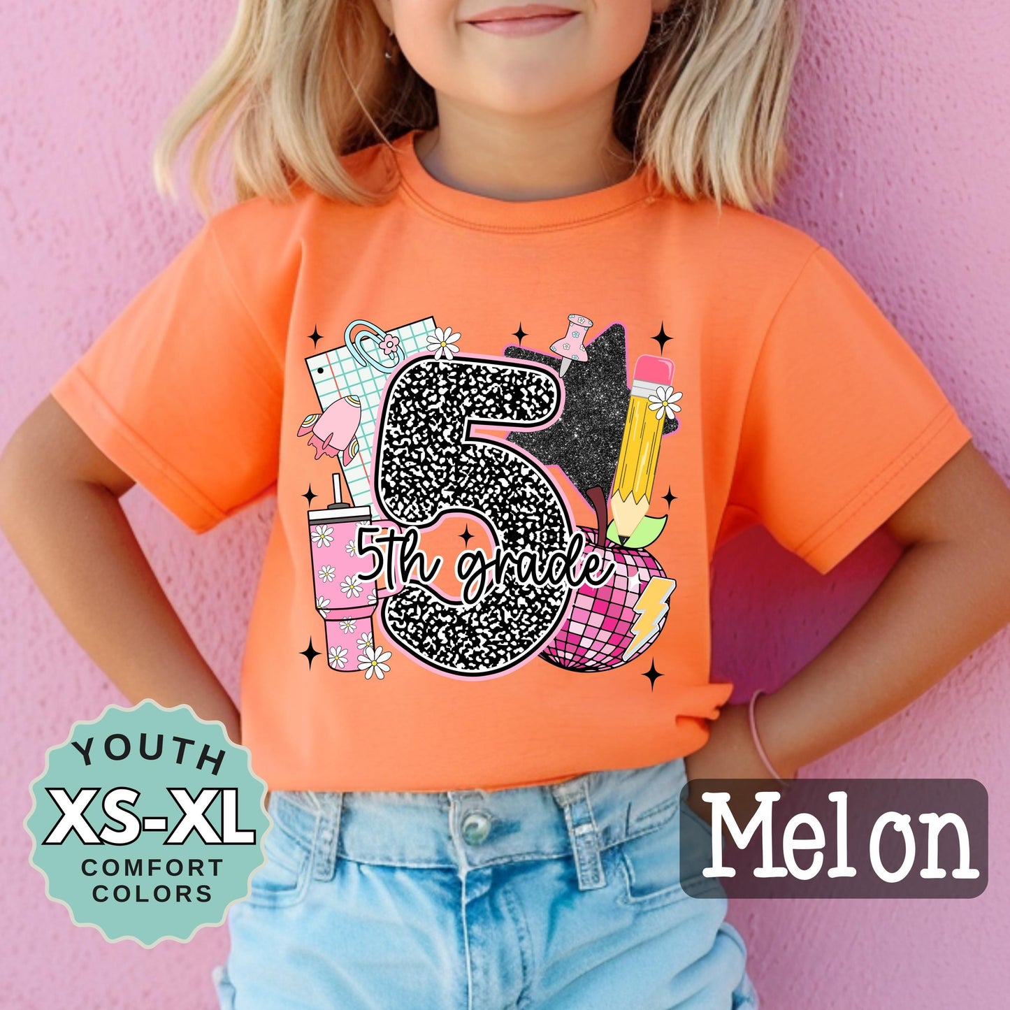fifth grade shirt for girl cute back to school tee 5th grade shirt for daughter first day of school shirt girls school outfit youth tee