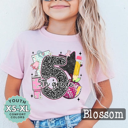 fifth grade shirt for girl cute back to school tee 5th grade shirt for daughter first day of school shirt girls school outfit youth tee