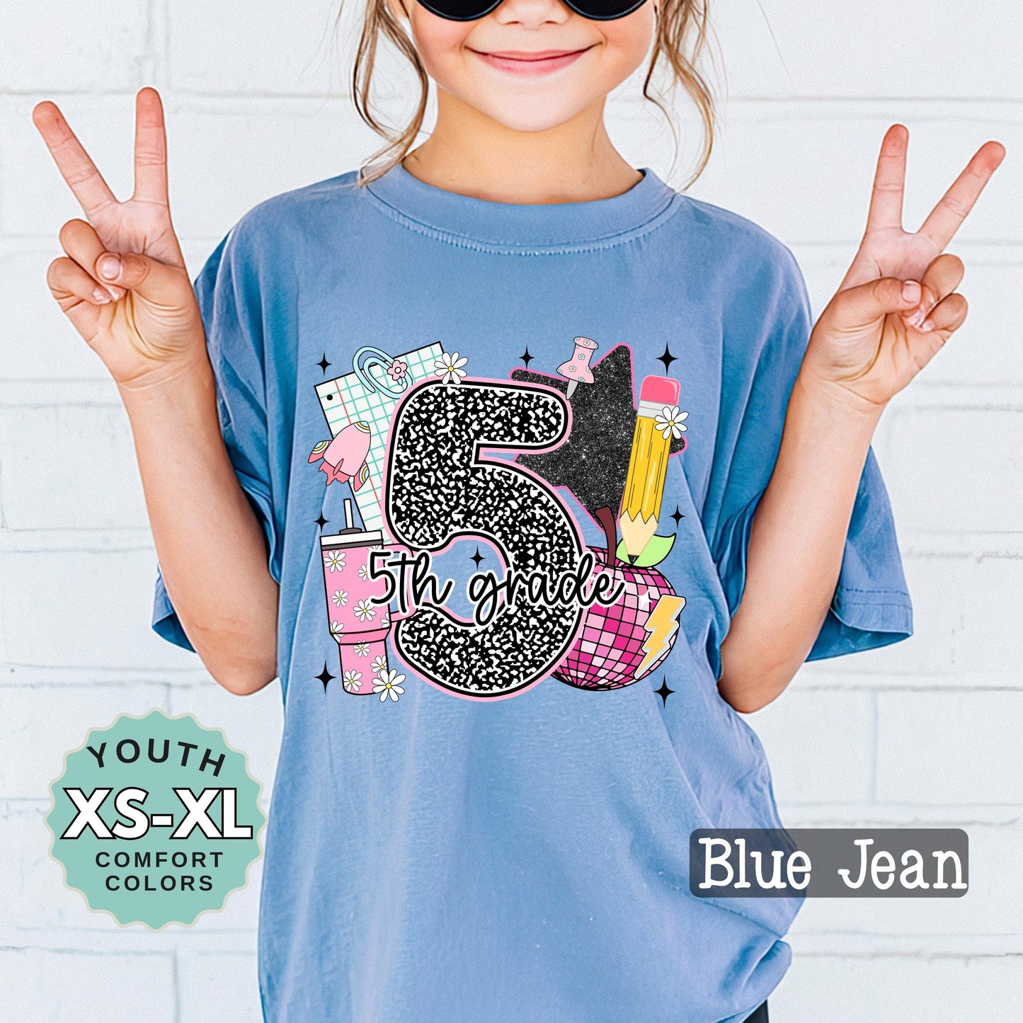 fifth grade shirt for girl cute back to school tee 5th grade shirt for daughter first day of school shirt girls school outfit youth tee