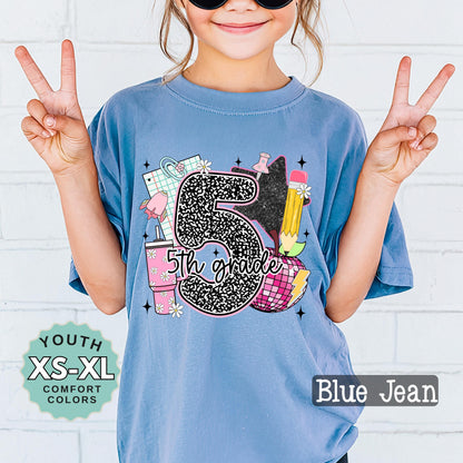 fifth grade shirt for girl cute back to school tee 5th grade shirt for daughter first day of school shirt girls school outfit youth tee