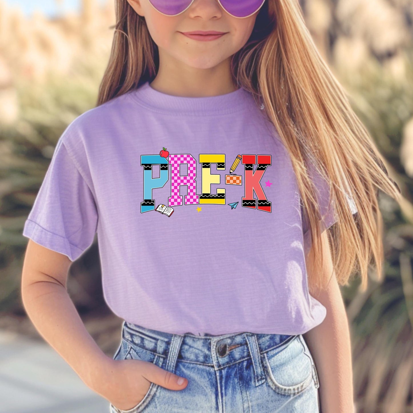 Pre K Girl Back to School Shirt: First Day Outfit, Youth Cotton Tee