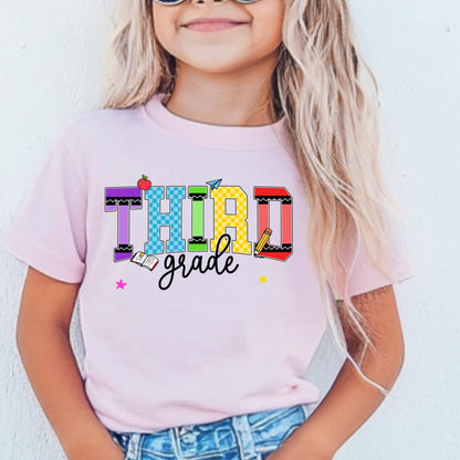 Third Grade Girl's Back to School Shirt – 100% Cotton Youth Tee