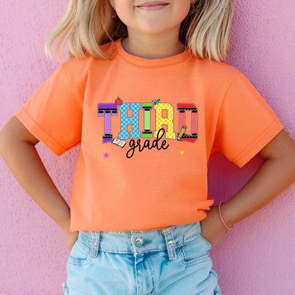 Third Grade Girl's Back to School Shirt – 100% Cotton Youth Tee
