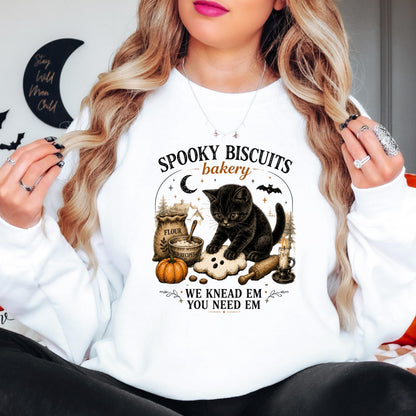 Cute Ghost Cats Halloween Sweatshirt, Black Cat Halloween Sweatshirt, Spooky Season Crewneck, Cute Fall Cat Sweatshirt, Ghost Lover Gift