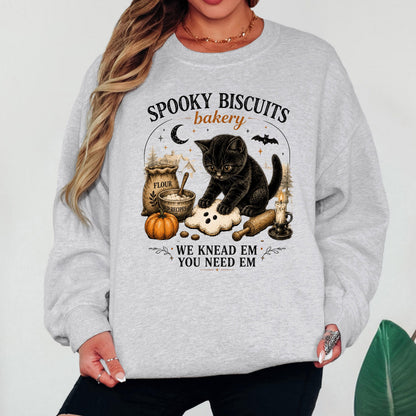 Cute Ghost Cats Halloween Sweatshirt, Black Cat Halloween Sweatshirt, Spooky Season Crewneck, Cute Fall Cat Sweatshirt, Ghost Lover Gift