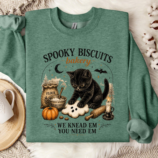 Cute Ghost Cats Halloween Sweatshirt, Black Cat Halloween Sweatshirt, Spooky Season Crewneck, Cute Fall Cat Sweatshirt, Ghost Lover Gift