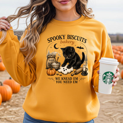 Cute Ghost Cats Halloween Sweatshirt, Black Cat Halloween Sweatshirt, Spooky Season Crewneck, Cute Fall Cat Sweatshirt, Ghost Lover Gift