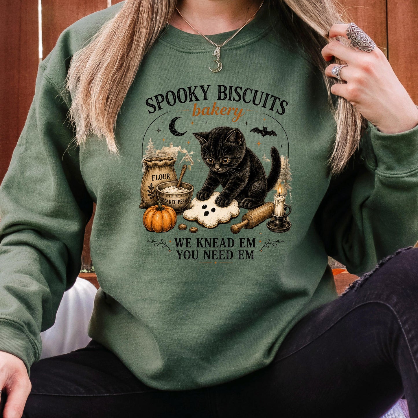 Cute Ghost Cats Halloween Sweatshirt, Black Cat Halloween Sweatshirt, Spooky Season Crewneck, Cute Fall Cat Sweatshirt, Ghost Lover Gift
