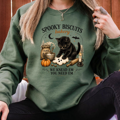 Cute Ghost Cats Halloween Sweatshirt, Black Cat Halloween Sweatshirt, Spooky Season Crewneck, Cute Fall Cat Sweatshirt, Ghost Lover Gift