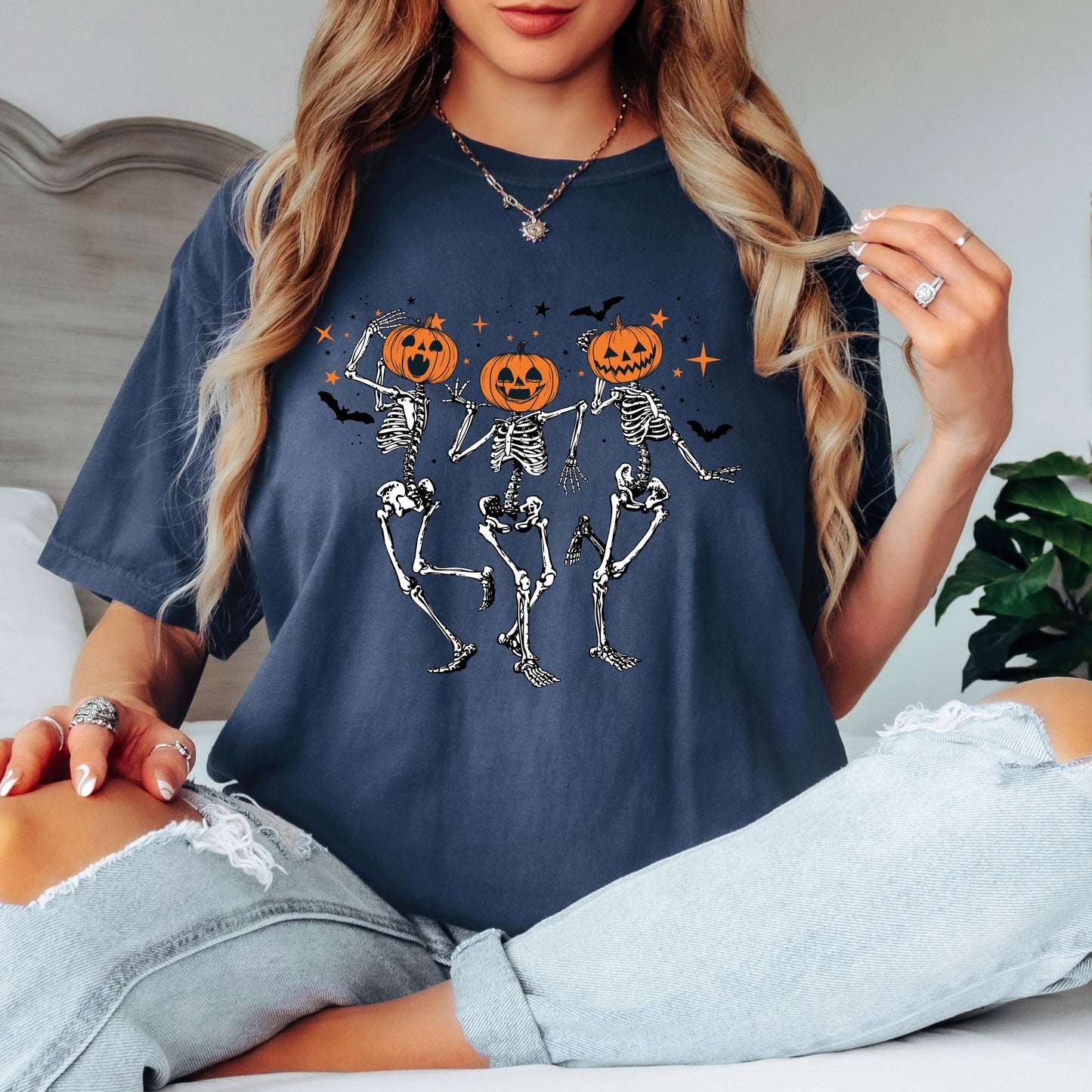 Pumpkin Skeleton Halloween Shirt, Vintage Pumpkin Head Tee, Spooky Fall Graphic Shirt, Cute Halloween Skeleton Tee, Autumn Shirt