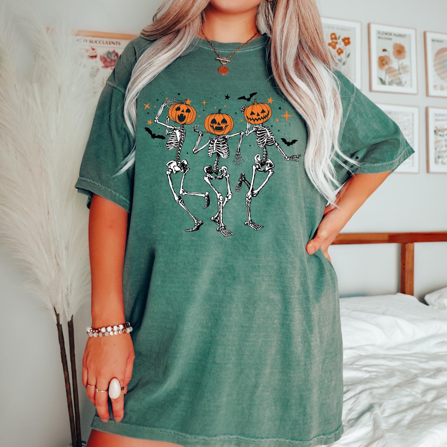 Pumpkin Skeleton Halloween Shirt, Vintage Pumpkin Head Tee, Spooky Fall Graphic Shirt, Cute Halloween Skeleton Tee, Autumn Shirt