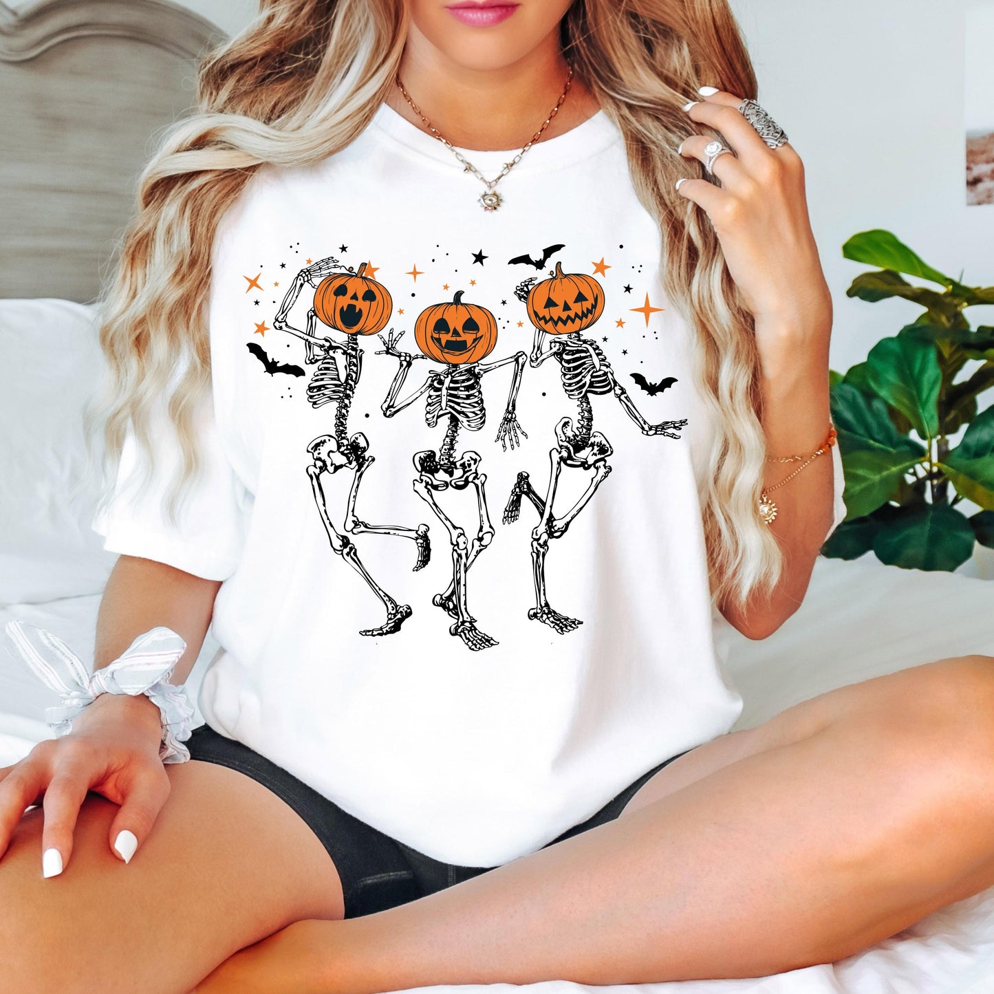 Pumpkin Skeleton Halloween Shirt, Vintage Pumpkin Head Tee, Spooky Fall Graphic Shirt, Cute Halloween Skeleton Tee, Autumn Shirt