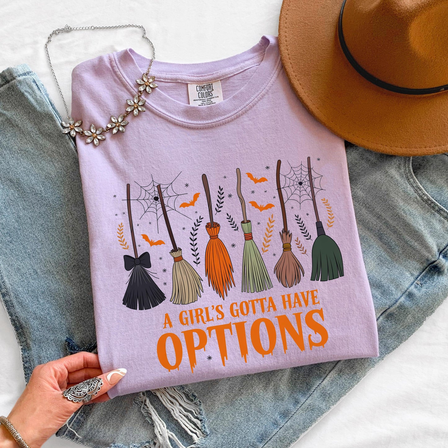 A Girl's Gotta Have Options Halloween Shirt, Funny Witch Shirt, Comfort Colors Tee, Vintage Witch Shirt