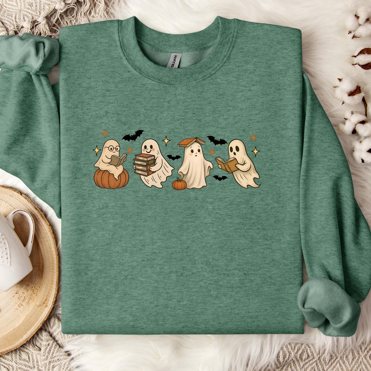 Floral Ghost Halloween Sweatshirt, Cute Ghost Sweatshirt, Boho Ghost Sweatshirt, Spooky Season Crewneck