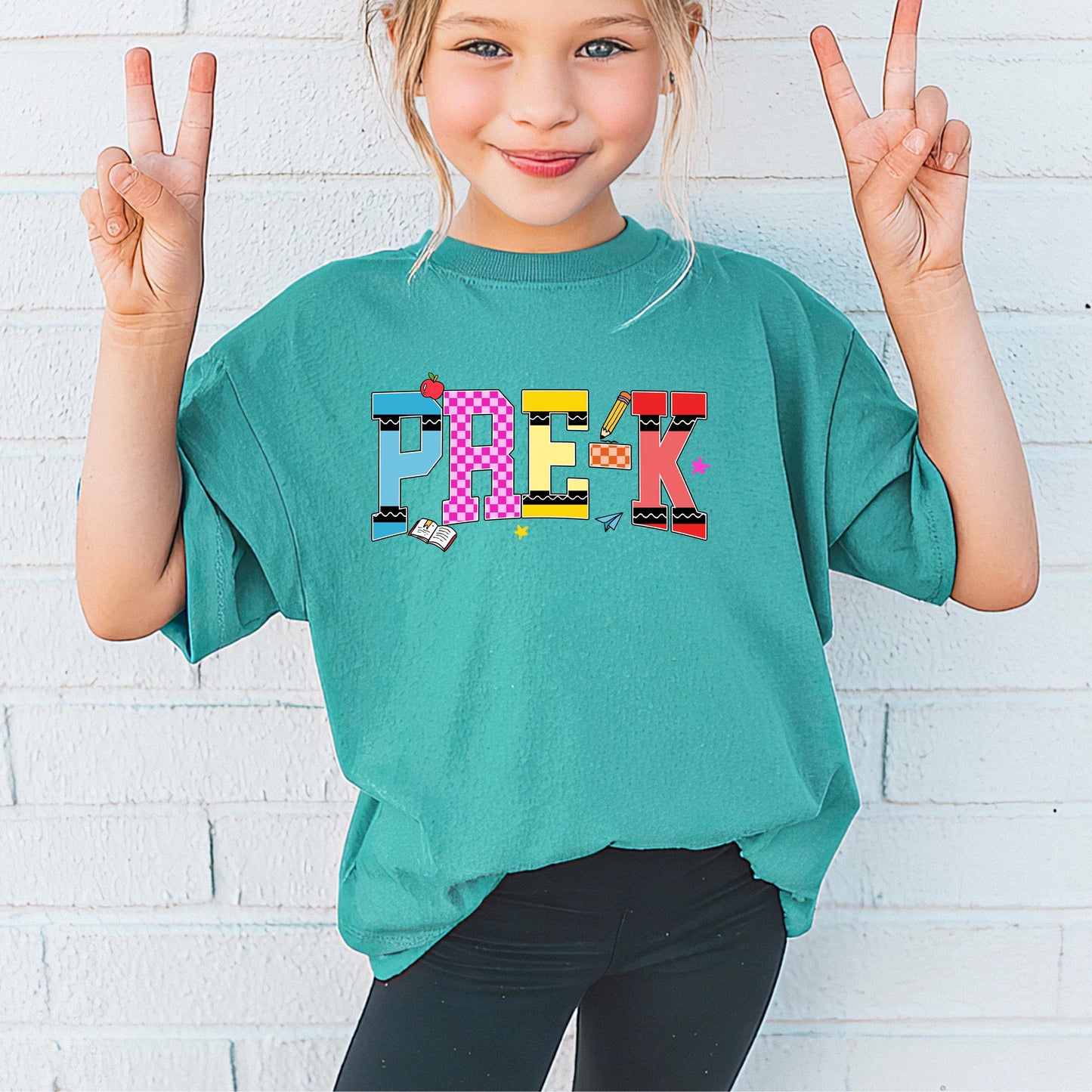 Pre K Girl Back to School Shirt: First Day Outfit, Youth Cotton Tee