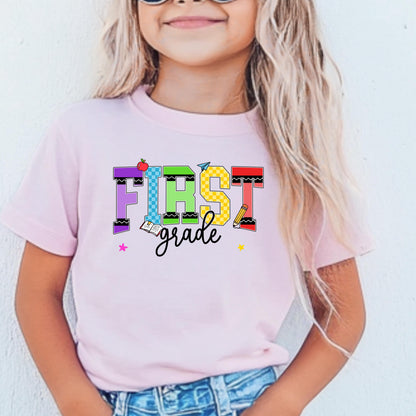 1st grade shirt for girl cute back to school tee first grade shirt for daughter first day of school shirt girls school outfit youth tee
