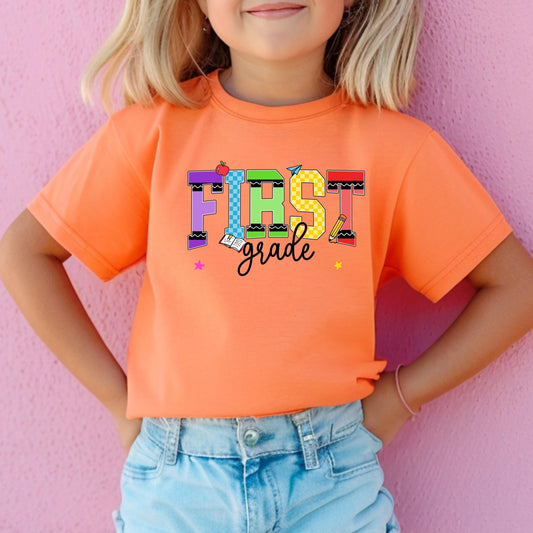 1st grade shirt for girl cute back to school tee first grade shirt for daughter first day of school shirt girls school outfit youth tee