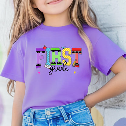 1st grade shirt for girl cute back to school tee first grade shirt for daughter first day of school shirt girls school outfit youth tee