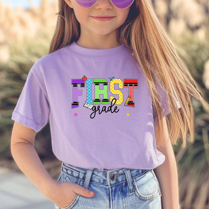 1st grade shirt for girl cute back to school tee first grade shirt for daughter first day of school shirt girls school outfit youth tee