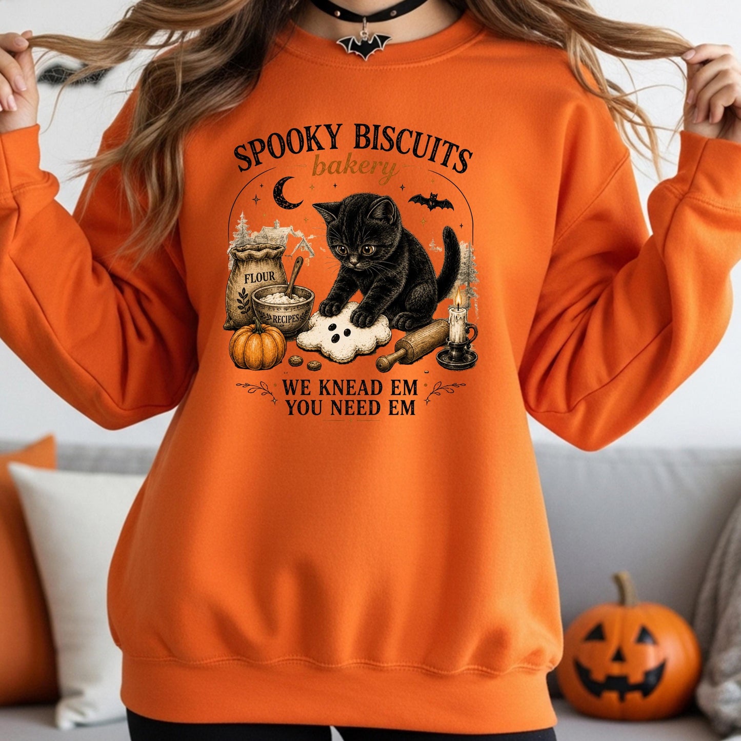 Cute Ghost Cats Halloween Sweatshirt, Black Cat Halloween Sweatshirt, Spooky Season Crewneck, Cute Fall Cat Sweatshirt, Ghost Lover Gift