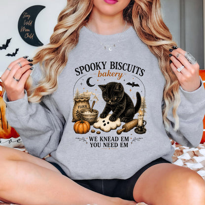 Cute Ghost Cats Halloween Sweatshirt, Black Cat Halloween Sweatshirt, Spooky Season Crewneck, Cute Fall Cat Sweatshirt, Ghost Lover Gift