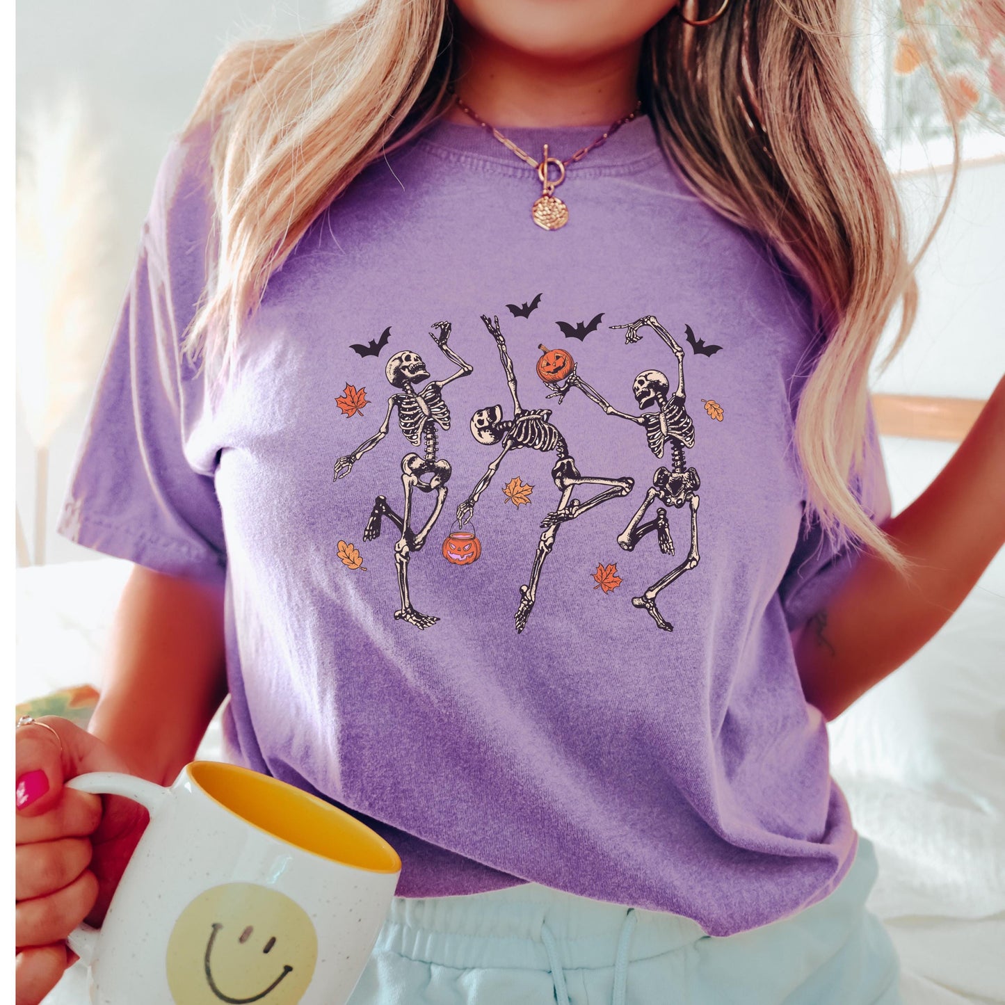Dancing Skeleton Shirt, Funny Halloween Skeleton Tee, Spooky Season Graphic Shirt, Vintage Skeleton T Shirt, Comfort Colors Halloween Tee